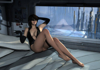 Картинка 3д+графика люди+ people интерьер взгляд девушка фон