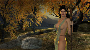 Картинка 3д+графика фантазия+ fantasy девушка взгляд фон тотем