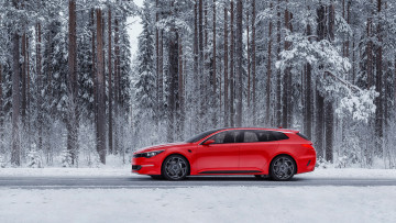 Картинка kia+sportspace+concept+2015 автомобили kia лес зима трасса concept sportspace красная 2015