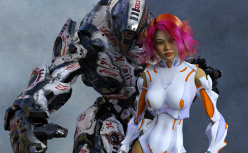 Картинка 3д+графика фантазия+ fantasy фон взгляд девушка