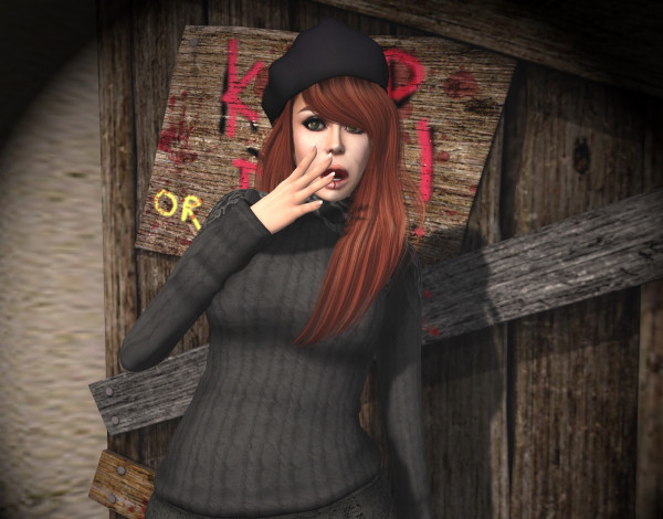 Обои картинки фото 3д графика, люди , people, фон, рыжая, взгляд, девушка