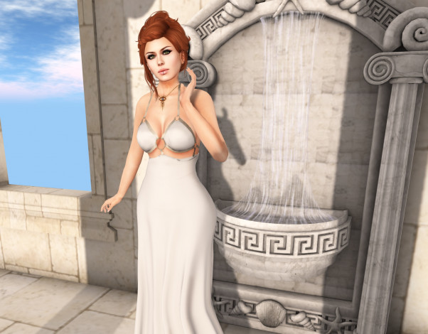 Обои картинки фото 3д графика, люди , people, рыжая, взгляд, фон, девушка