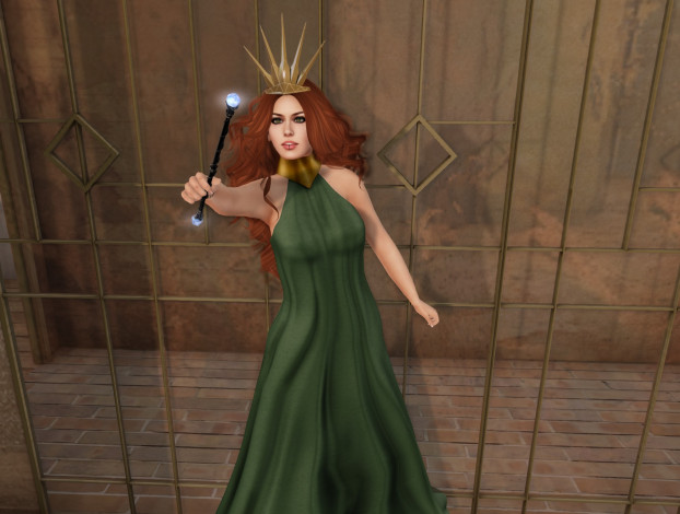 Обои картинки фото 3д графика, фантазия , fantasy, рыжая, фон, взгляд, девушка