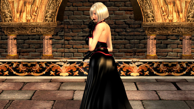 Обои картинки фото 3д графика, люди , people, девушка, блондинка, фон, взгляд