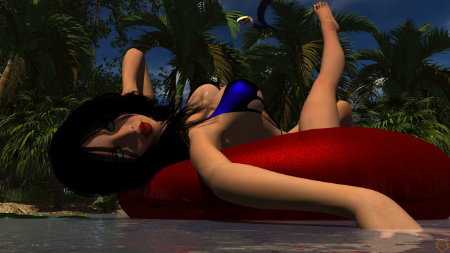 Обои картинки фото 3д графика, люди , people, фон, взгляд, девушка