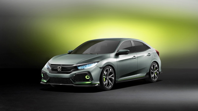 Обои картинки фото honda civic hatchback concept 2016, автомобили, honda, 2016, concept, hatchback, civic