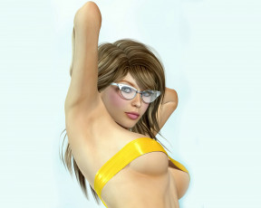 Картинка 3д+графика люди+ people взгляд фон девушка