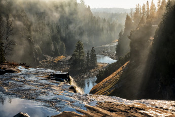 Картинка природа реки озера oliver paipoonge canada ontario река туман утро