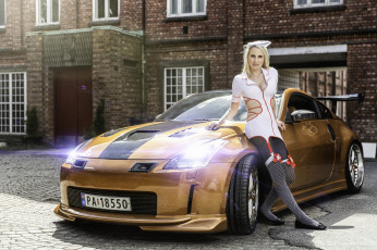 Картинка автомобили -авто+с+девушками чулки nissan медсестра