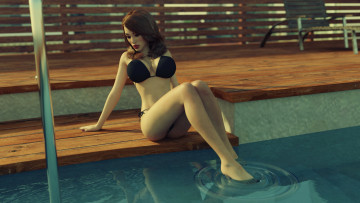 Картинка 3д+графика люди+ people девушка фон взгляд