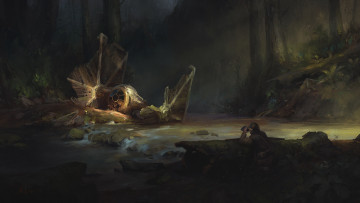 Картинка фэнтези _star+wars звездные войны иной мир челнок лес наблюдатель