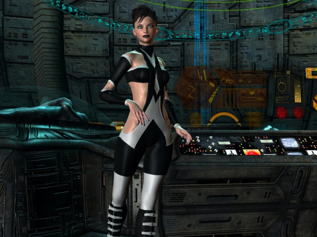 Обои картинки фото 3д графика, фантазия , fantasy, девушка, взгляд, фон