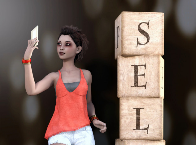 Обои картинки фото 3д графика, люди , people, девушка, взгляд, фон