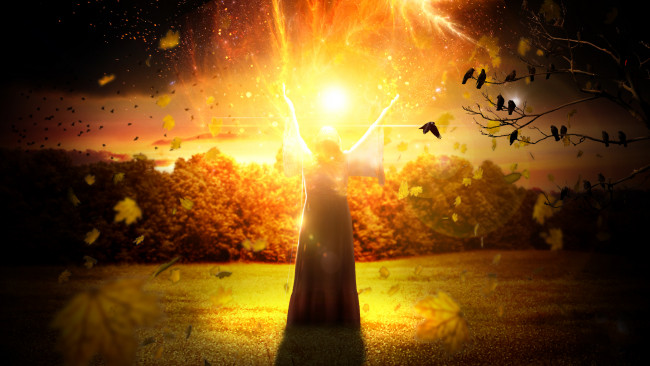 Обои картинки фото разное, компьютерный дизайн, птицы, фон, шар, девушка