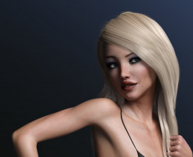 Картинка 3д+графика портрет+ portraits взгляд девушка фон