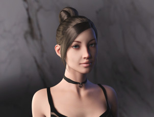 Картинка 3д+графика портрет+ portraits девушка взгляд фон