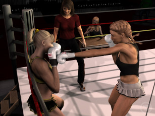 Картинка 3д+графика спорт+ sport бокс ринг фон взгляд девушки