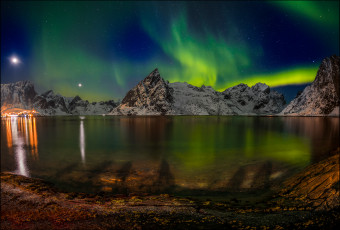 обоя природа, северное сияние, простор