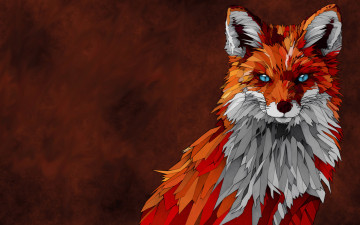 Картинка векторная+графика животные+ animals фон лиса