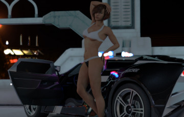 Картинка 3д+графика люди-авто мото+ people-+car+ +moto девушка взгляд фон