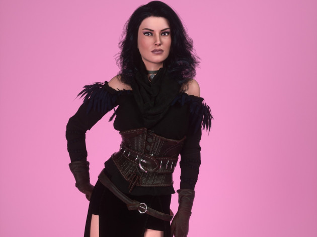 Обои картинки фото 3д графика, люди , people, девушка, взгляд, фон