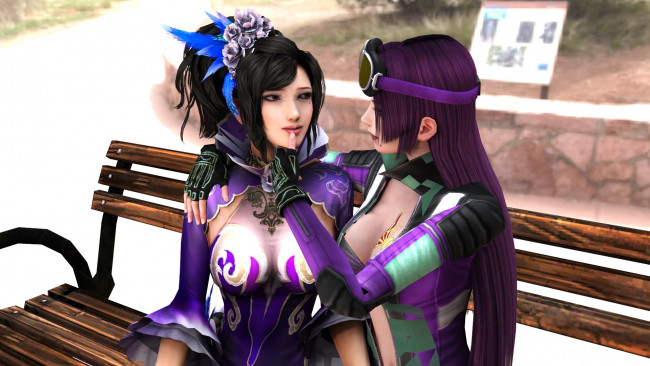 Обои картинки фото 3д графика, фантазия , fantasy, фон, взгляд, девушки