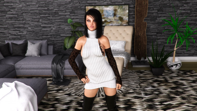 Обои картинки фото 3д графика, люди , people, фон, взгляд, девушка