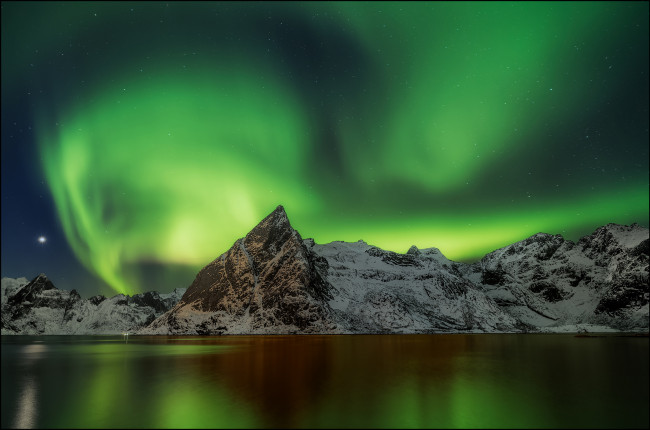 Обои картинки фото природа, северное сияние, простор