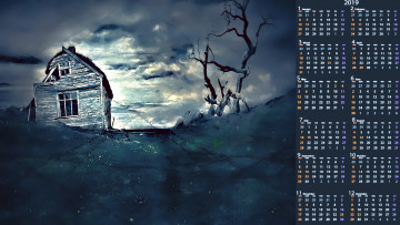 Картинка календари 3д-графика дом дерево