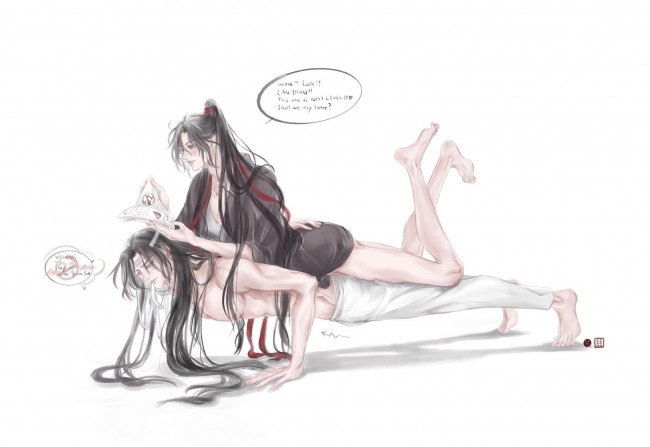 Обои картинки фото аниме, mo dao zu shi, вэй, усянь, лань, ванцзы, книга, тренировка