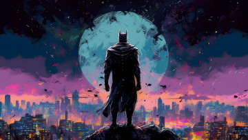 Картинка рисованное комиксы batman нейросети