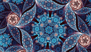 Картинка 3д+графика цветы+ flowers цветы фракталы