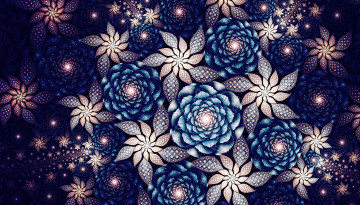 Картинка 3д+графика цветы+ flowers цветы узор