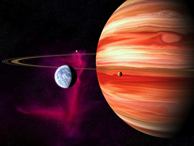 Обои картинки фото космос, сатурн