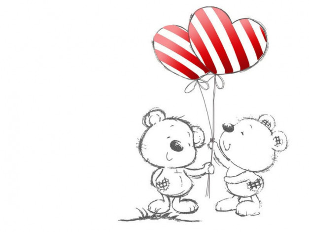 Обои картинки фото рисованные, мишки, тэдди