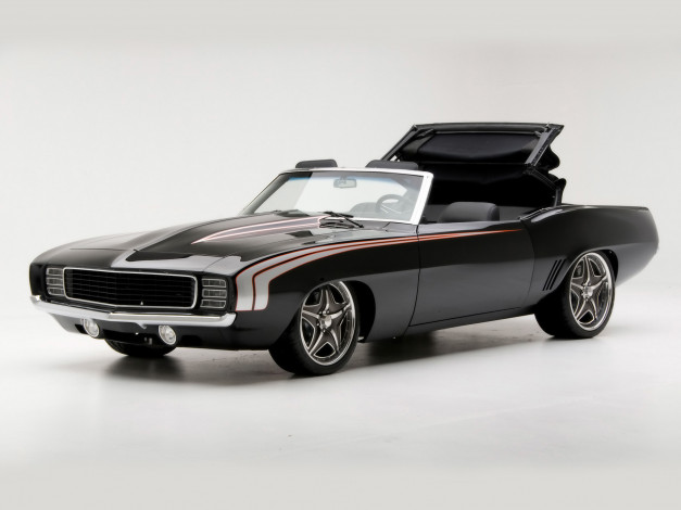 Обои картинки фото 1969, chevrolet, camaro, convertible, автомобили