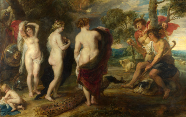 Обои картинки фото рисованные, живопись, peter paul rubens, суд париса