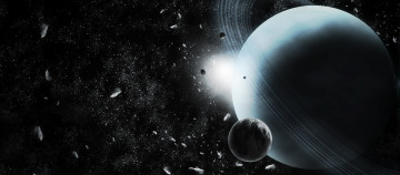 Картинка космос арт метеориты планеты