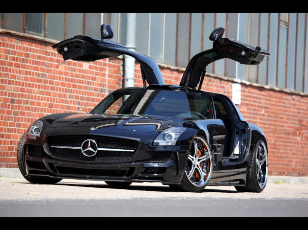 Обои картинки фото 2011, mec, design, mercedes, benz, sls, 63, amg, автомобили, gullwing, doors