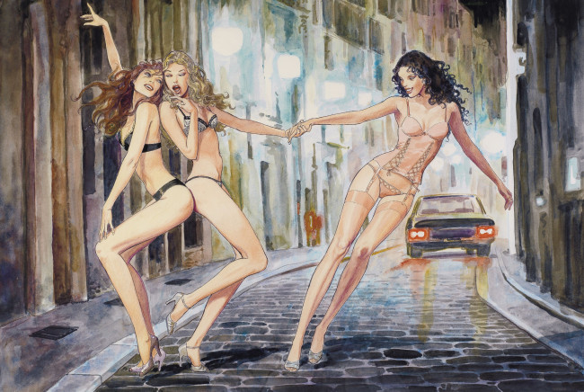 Обои картинки фото рисованные, люди