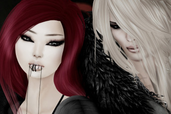 Картинка 3д графика people люди мужчина женщина пирсинг