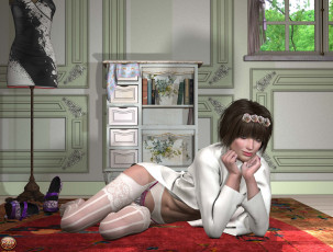 Картинка 3д графика people люди девушка комната