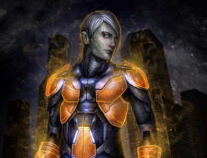 Картинка фэнтези роботы +киборги +механизмы mass effect броня защита fan art
