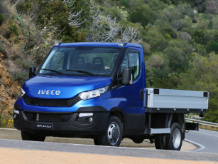 обоя автомобили, iveco, daily, 35, chassis, синий, 2014г, cab