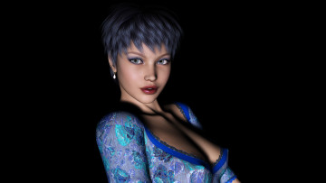 обоя 3д графика, люди , people, взгляд, девушка, фон