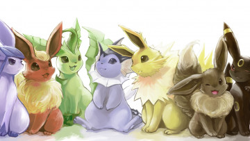 Картинка аниме pokemon glaceon umbreon покемон flareon vareon jolteon leafeon espeon