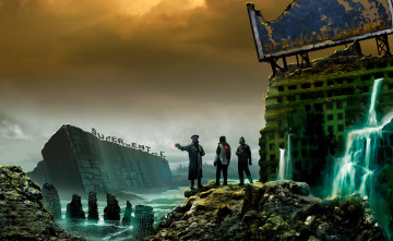 Картинка фэнтези люди романтика апокалипсиса арт руины