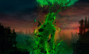 Картинка фэнтези нежить зелёное арт существо