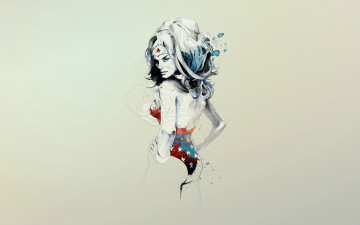 Картинка рисованные люди девушка взгляд супермен