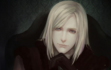 Картинка рисованные люди взгляд перчатка блондин парень